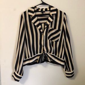 Professional striped blouse-crop top